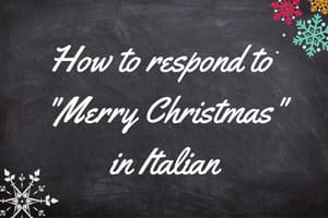 how to respond to merry christmas in italian