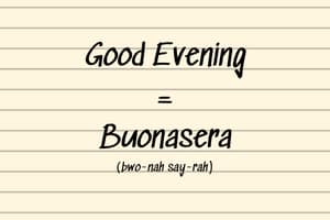 how to say good evening in italian