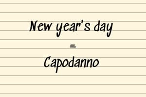 how to translate new year's day to italian
