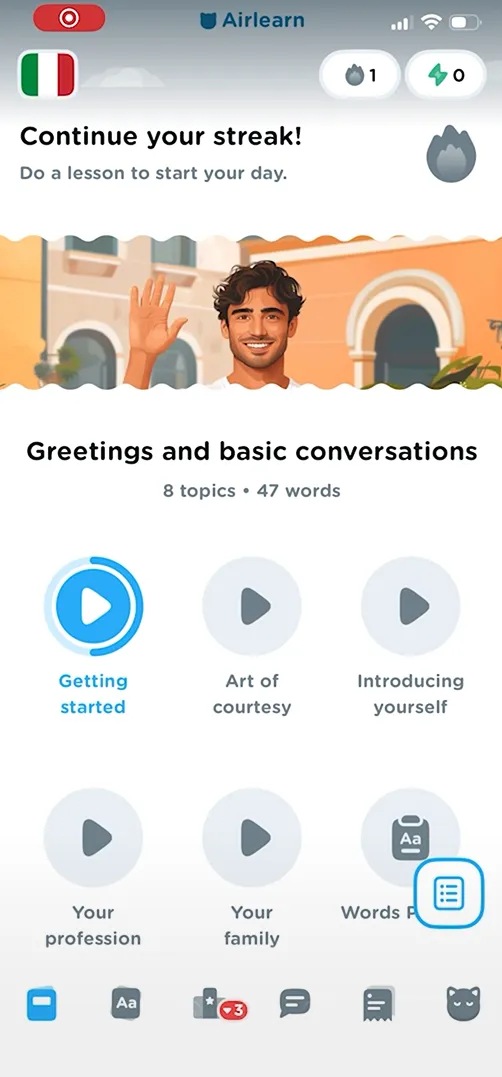 Airlearn walkthrough 1