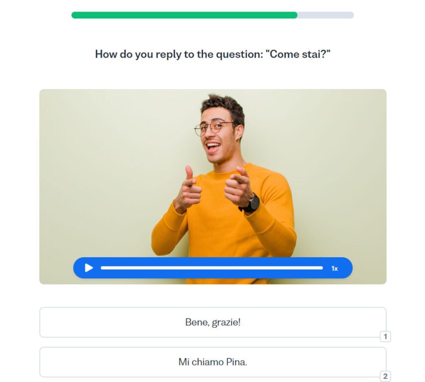 busuu italian review lesson three