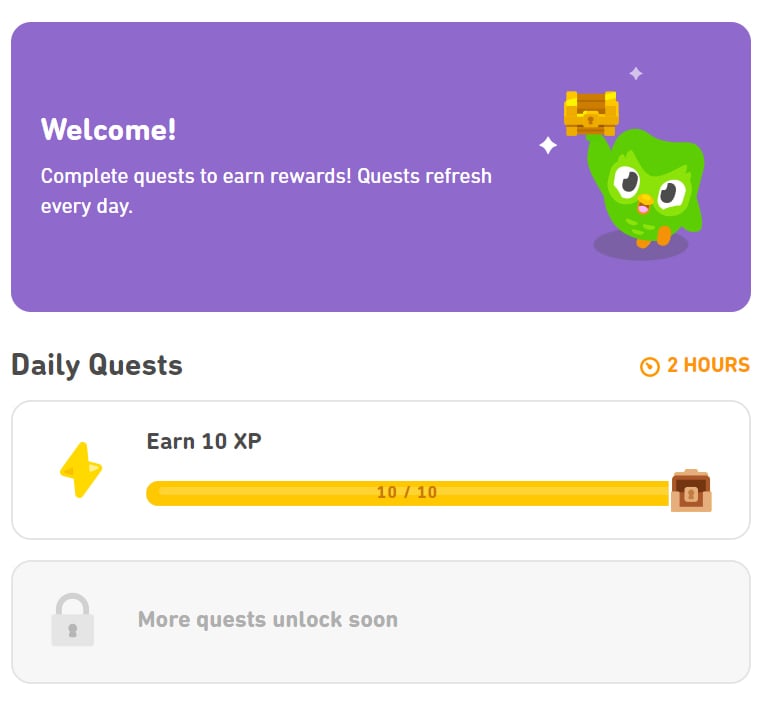 duolingo italian review quests