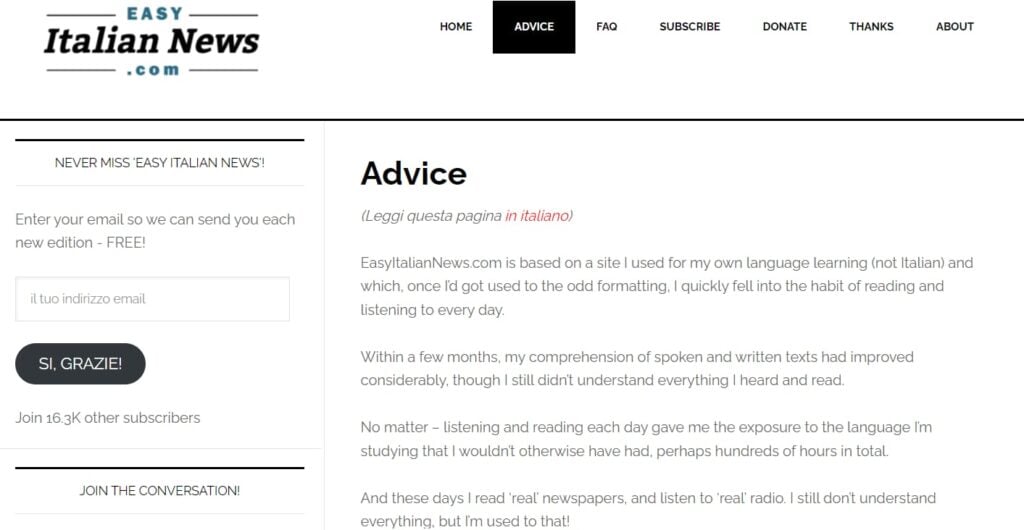 easy italian news review advice