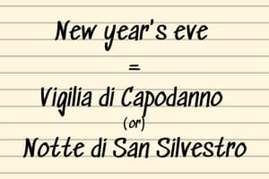 how to say new year's eve in italian