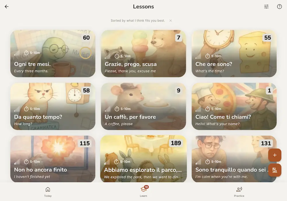 italian lessons library