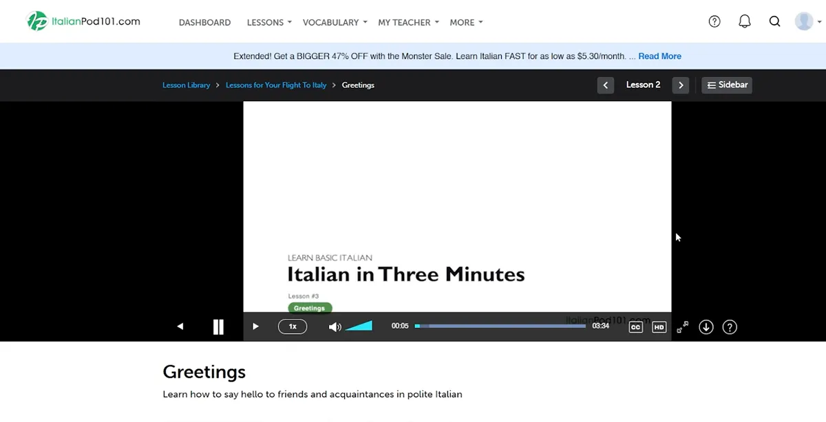 ItalianPod101 learning paths