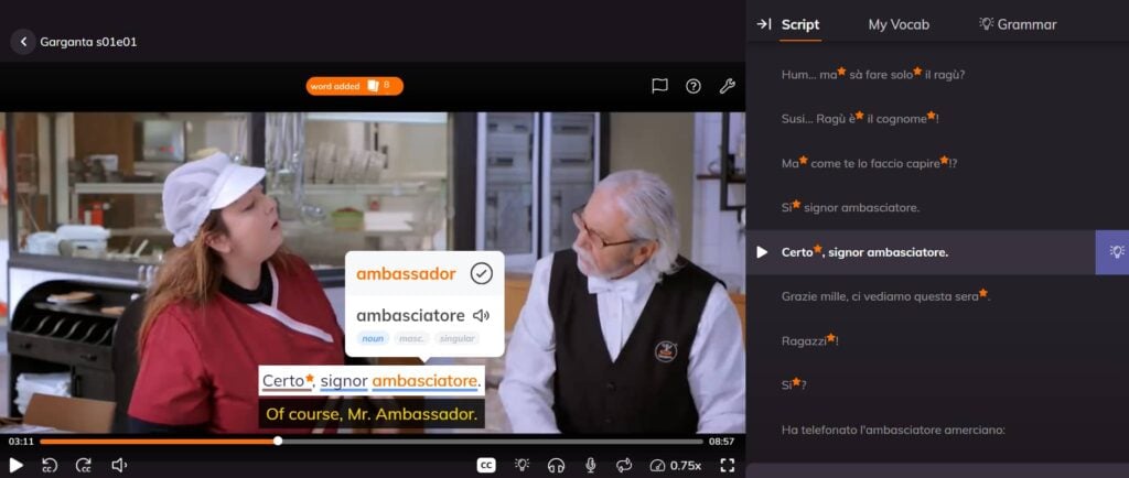 lingopie italian review video two