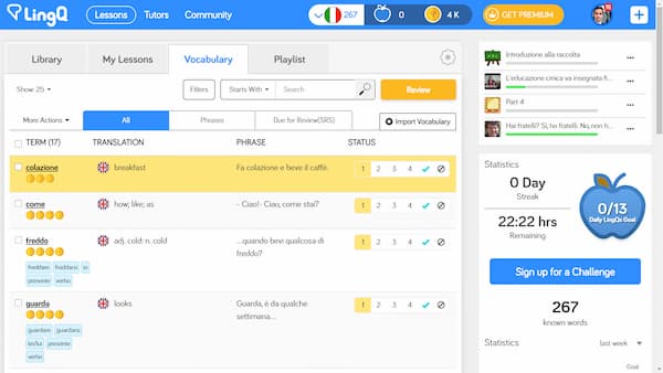 lingq italian lingq italian