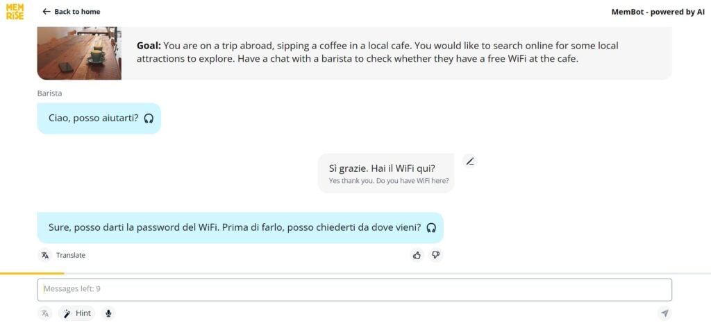 memrise review italian conversation mission