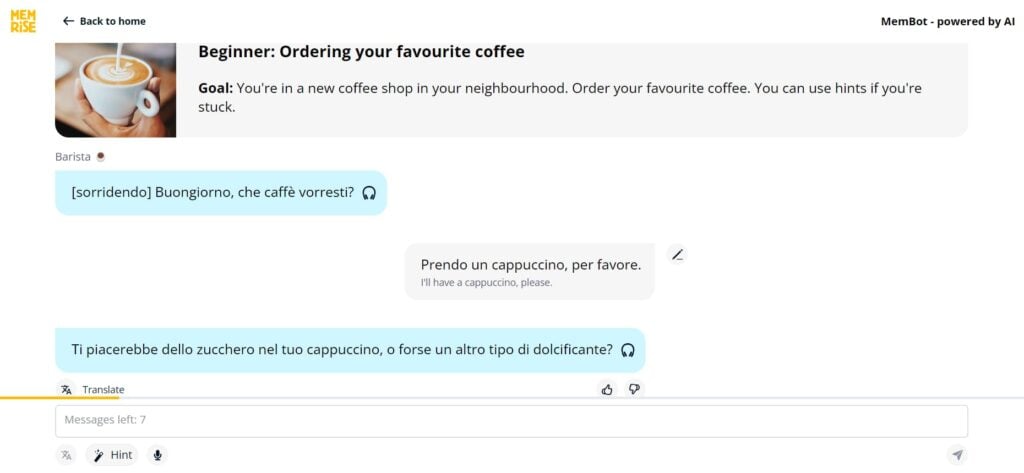 memrise review italian conversation mission two