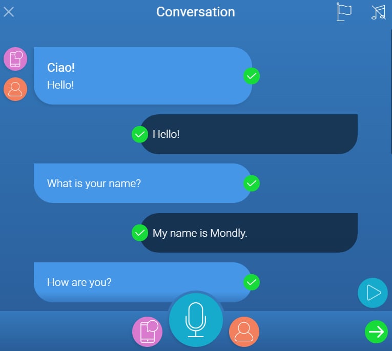 mondly italian review conversation