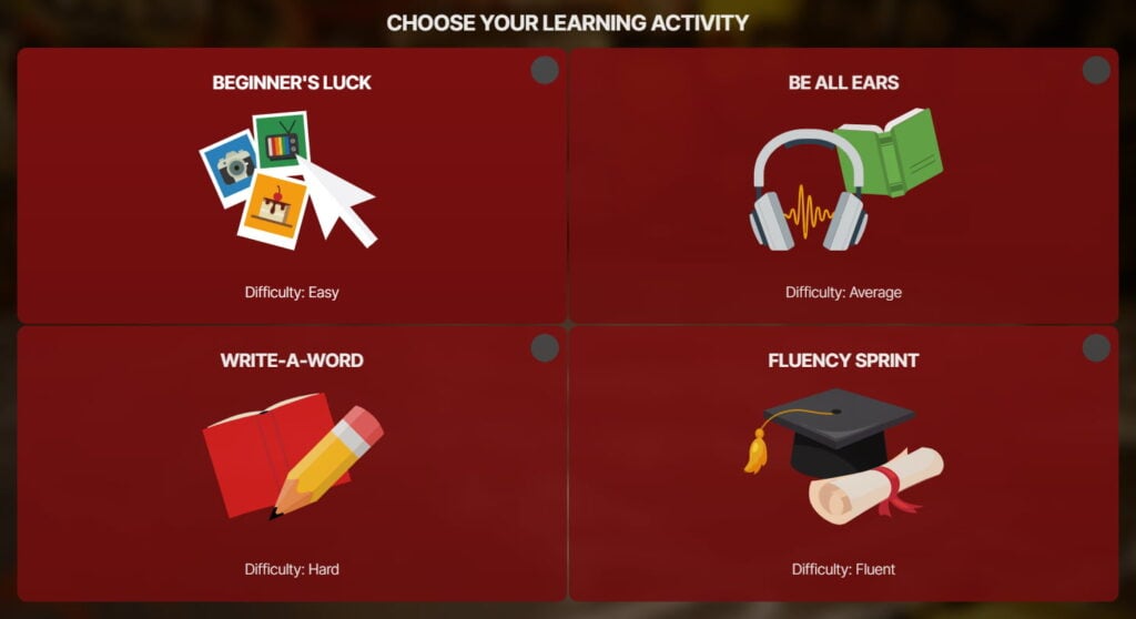 ouino review italian vocabulary activity