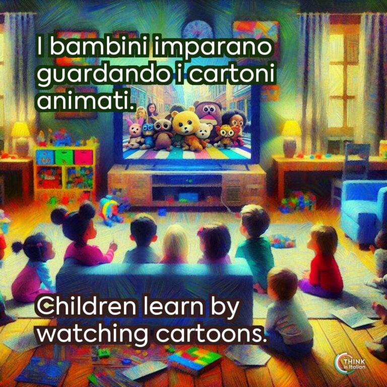 I bambini imparano guardando i cartoni animati.