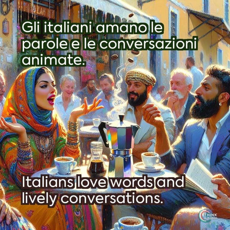 Gli italiani amano le parole e le conversazioni animate.
