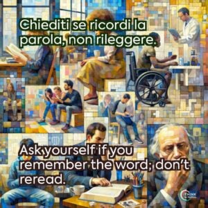Chiediti se ricordi la parola, non rileggere.