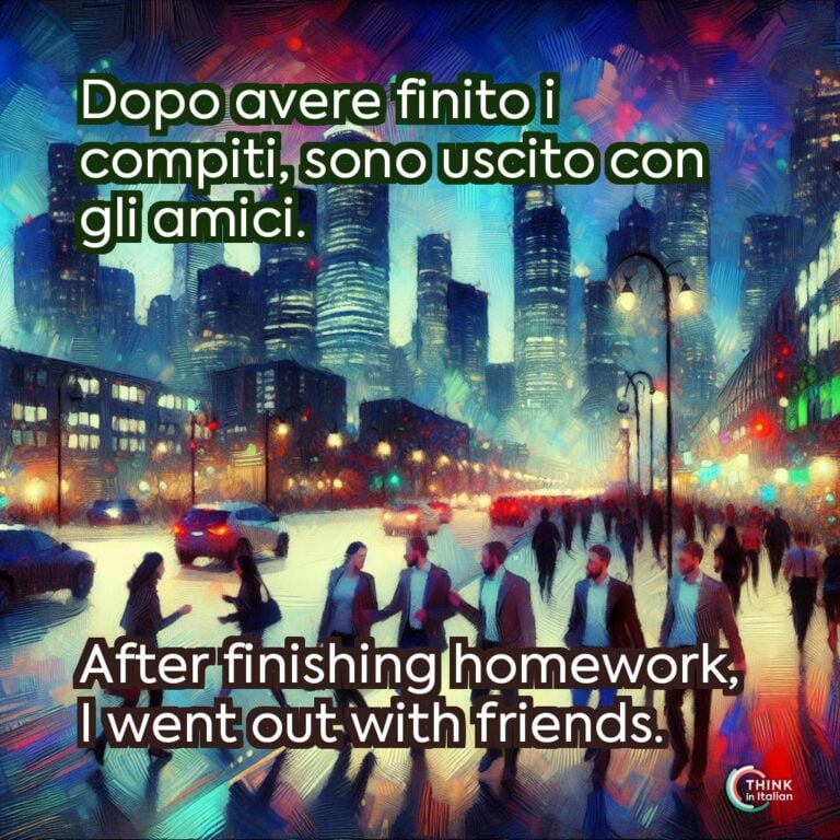 Dopo avere finito i compiti, sono uscito con gli amici.