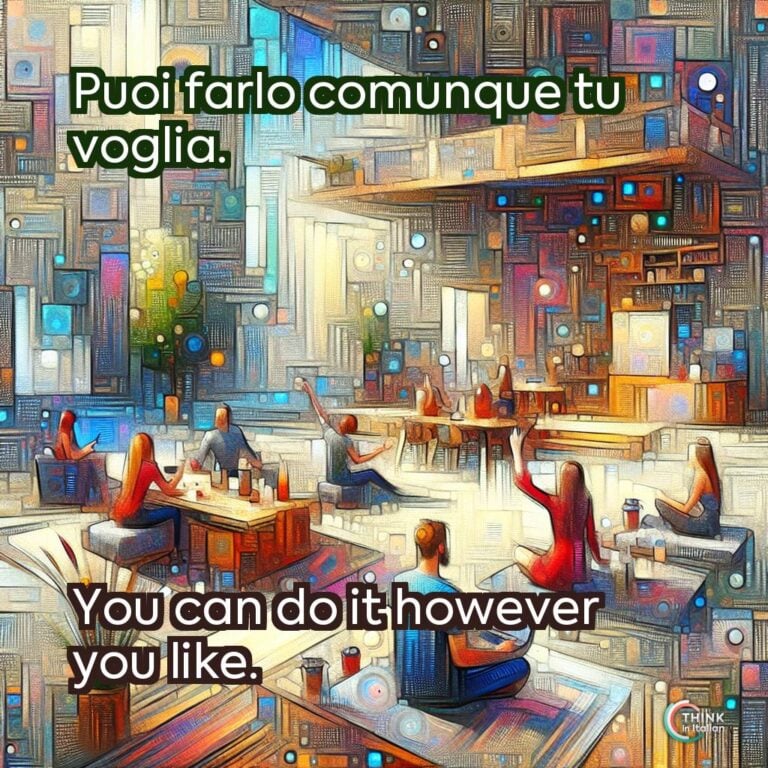 Puoi farlo comunque tu voglia.