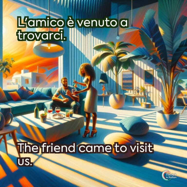 L'amico è venuto a trovarci.