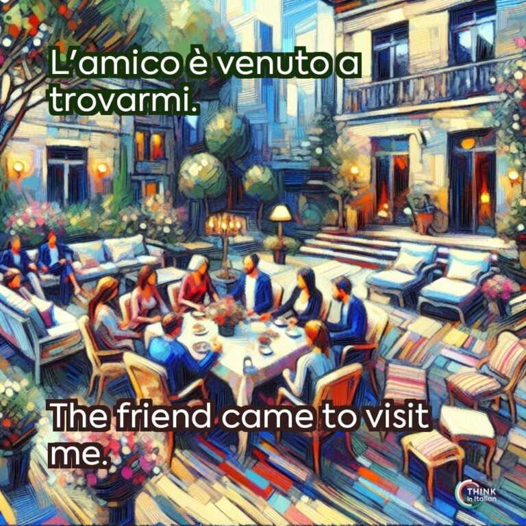 L'amico è venuto a trovarmi.