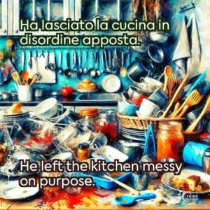 Ha lasciato la cucina in disordine apposta.