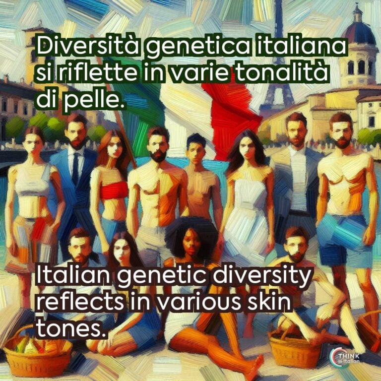 Diversità genetica italiana si riflette in varie tonalità di pelle.