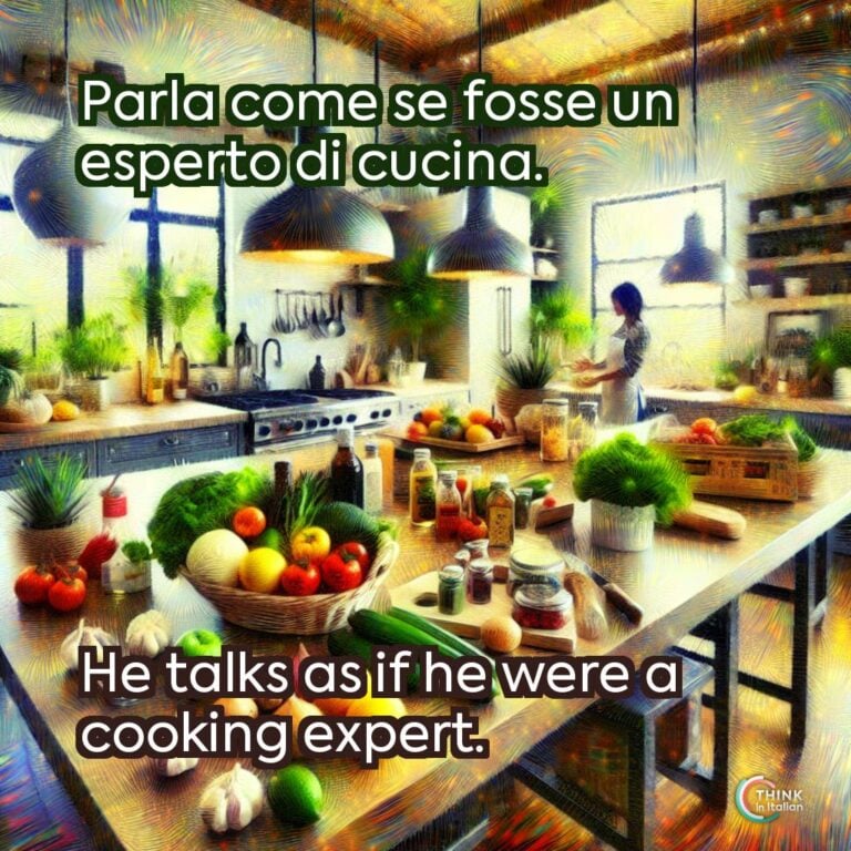 Parla come se fosse un esperto di cucina.