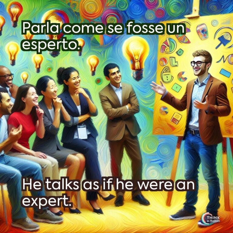 Parla come se fosse un esperto.  