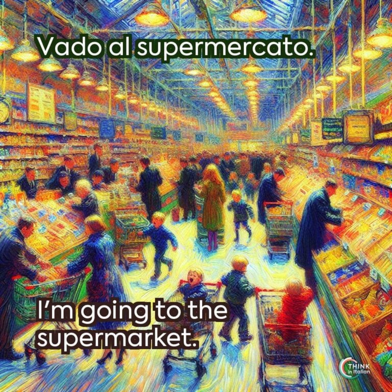 Vado al supermercato.