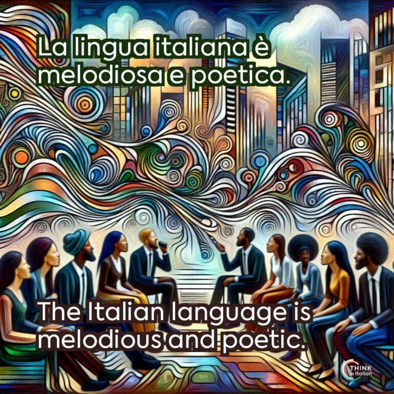 La lingua italiana è melodiosa e poetica.