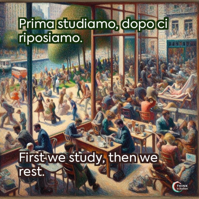 Prima studiamo, dopo ci riposiamo.