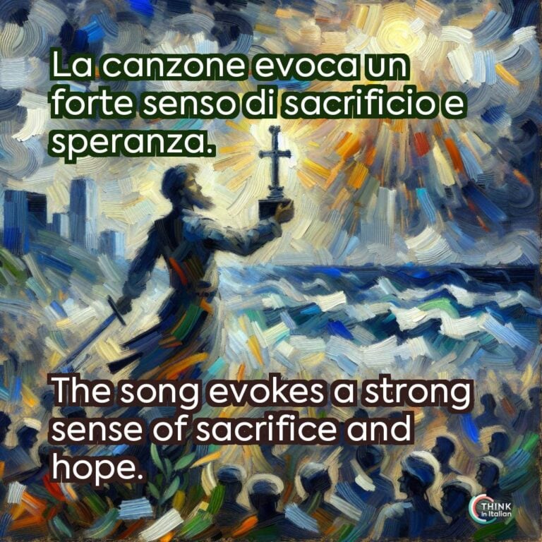 La canzone evoca un forte senso di sacrificio e speranza.  