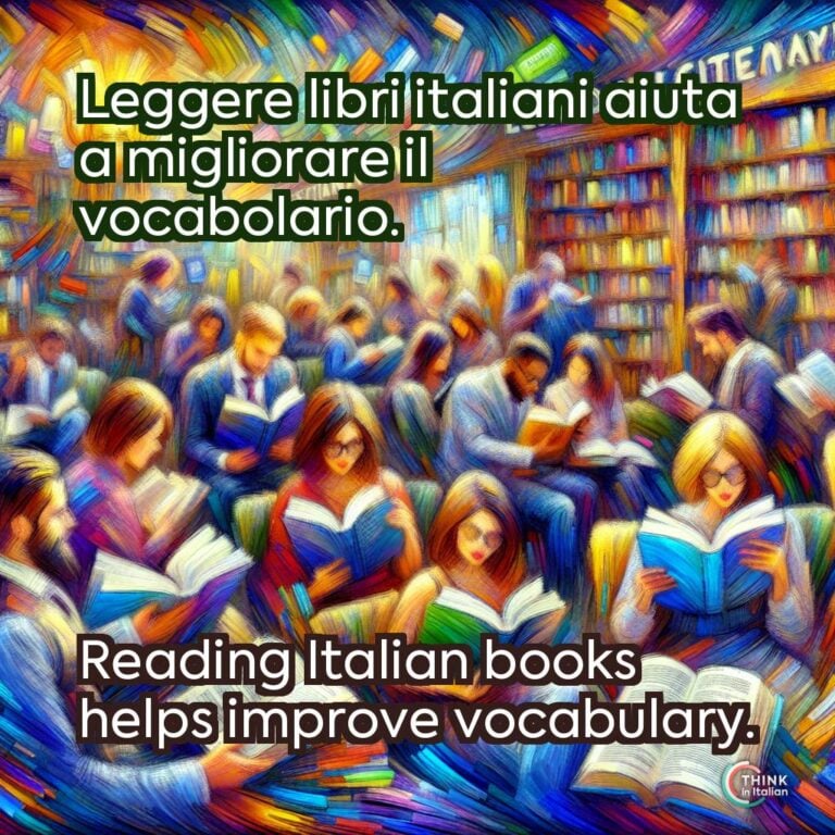 Leggere libri italiani aiuta a migliorare il vocabolario.