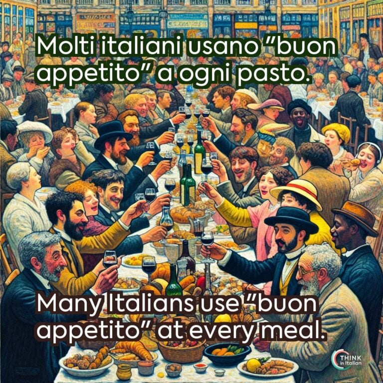 Molti italiani usano "buon appetito" a ogni pasto.