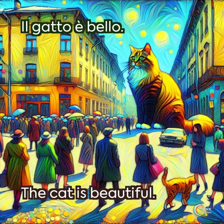 Il gatto è bello.
