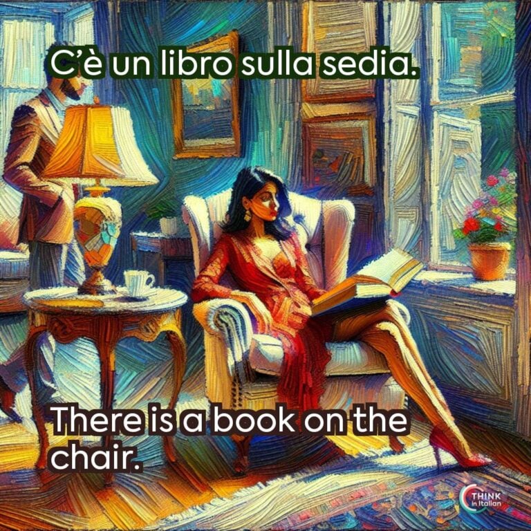 C’è un libro sulla sedia.