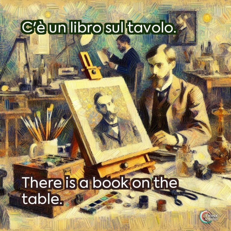 C'è un libro sul tavolo.