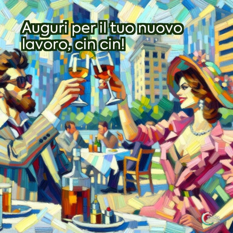 Auguri per il tuo nuovo lavoro, cin cin!