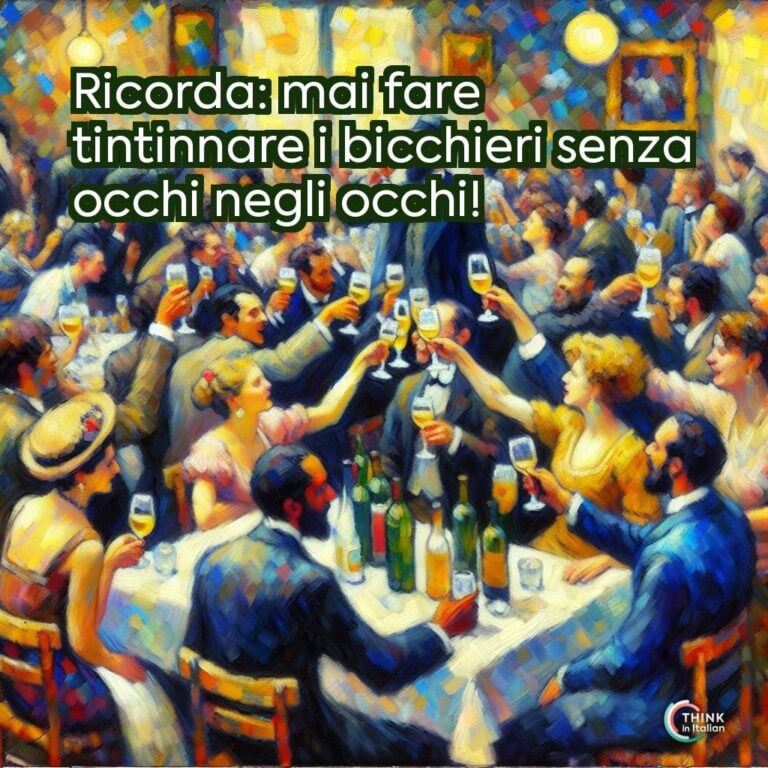 Ricorda: mai fare tintinnare i bicchieri senza occhi negli occhi!