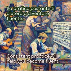 La pratica costante ti aiuterà a diventare fluente.