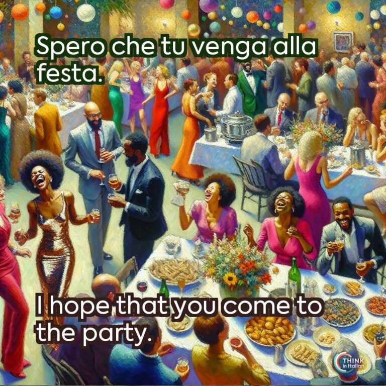Spero che tu venga alla festa.