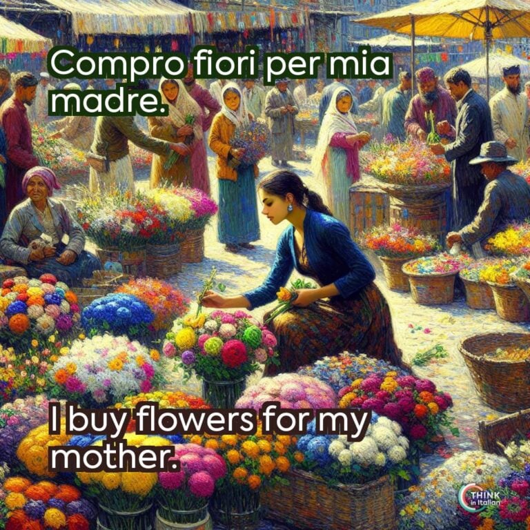 Compro fiori per mia madre.