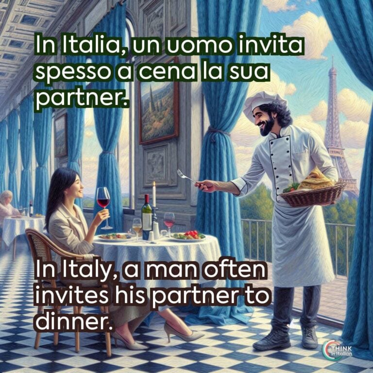 In Italia, un uomo invita spesso a cena la sua partner.
