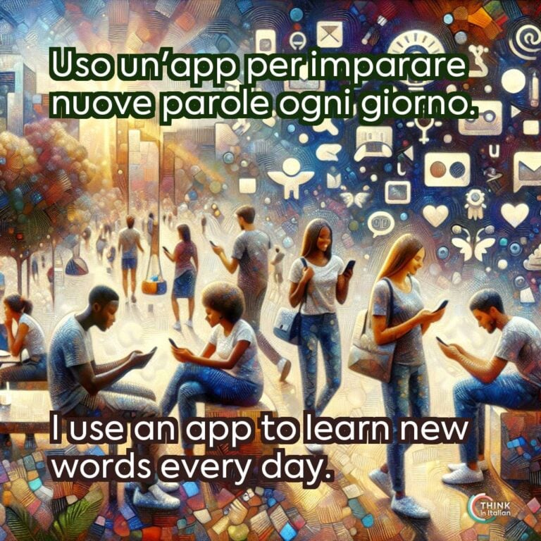 Uso un'app per imparare nuove parole ogni giorno.
