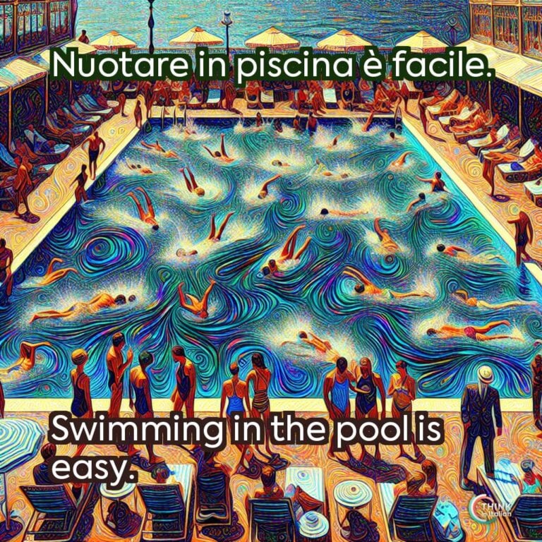 Nuotare in piscina è facile.