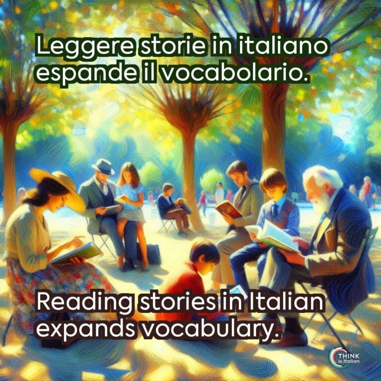 Leggere storie in italiano espande il vocabolario.