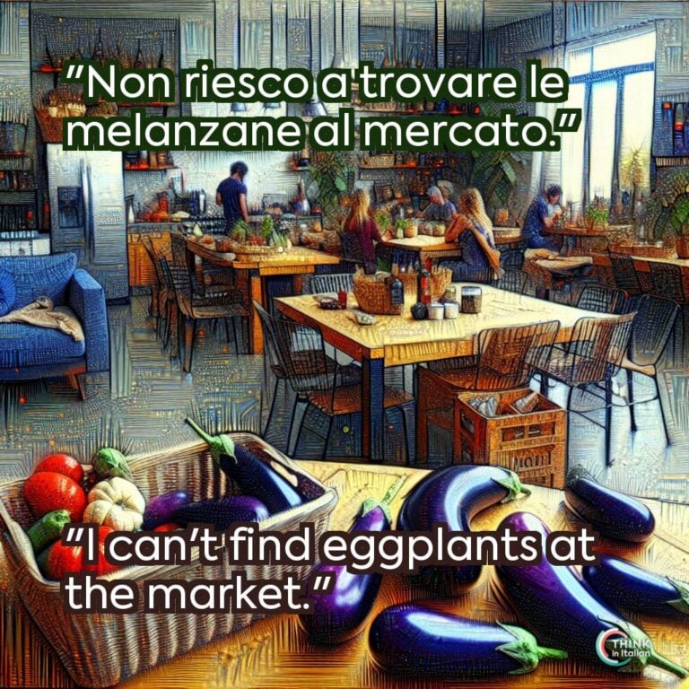 "Non riesco a trovare le melanzane al mercato."  