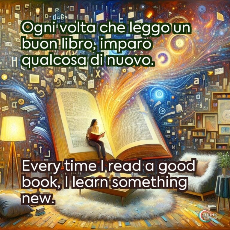 Ogni volta che leggo un buon libro, imparo qualcosa di nuovo.  