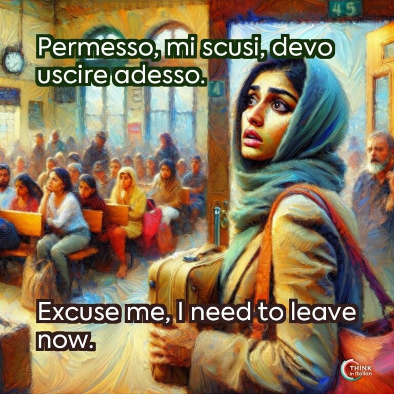 Permesso, mi scusi, devo uscire adesso.
