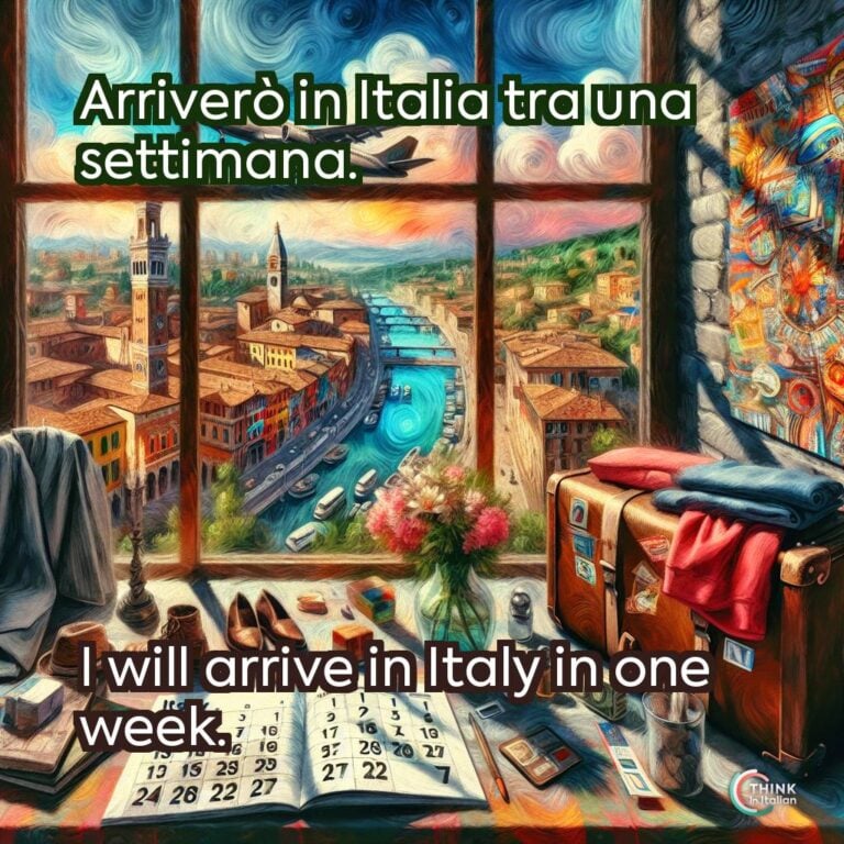 Arriverò in Italia tra una settimana.