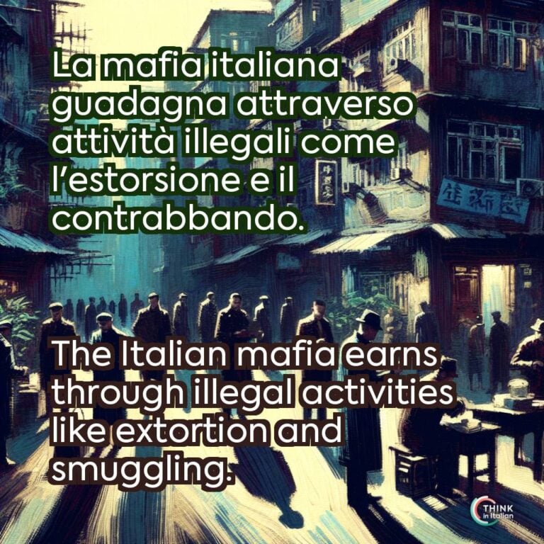 La mafia italiana guadagna attraverso attività illegali come l'estorsione e il contrabbando.